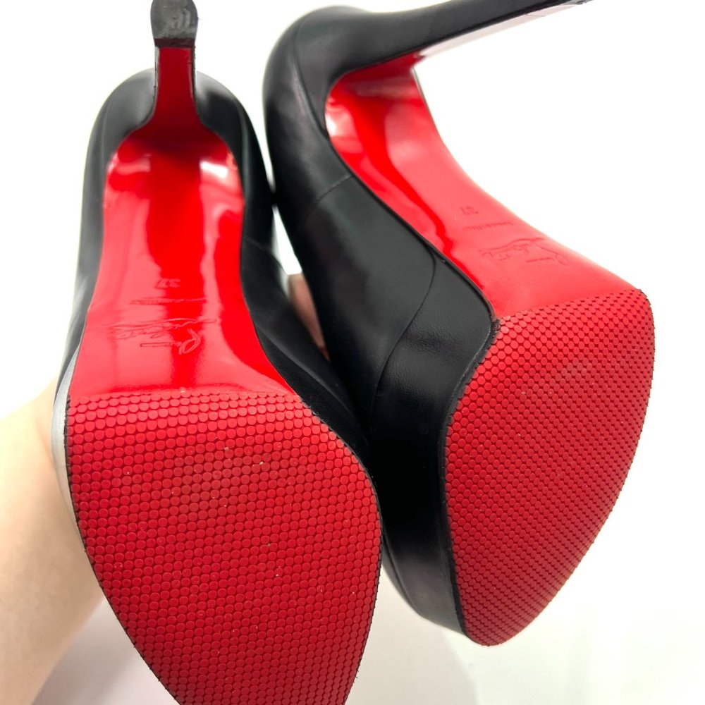 🔥🌹SUMMER SALE☀️📛NO OFFERS🔆Christian Louboutin Bianca 140 Black Pumps 37 - Picture 8 of 9